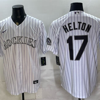 Men's Colorado Rockies #17 Todd Helton White Home Stitched Baseball Jersey
