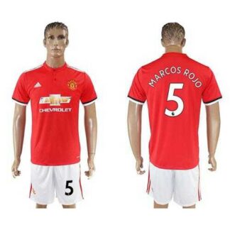 Manchester United #5 Marcos Rojo Red Home Soccer Club Jersey