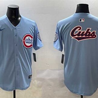 Men's Chicago Cubs Team Big Logo Blue 2024-25 2nd Alternate Limited Stitched Jersey