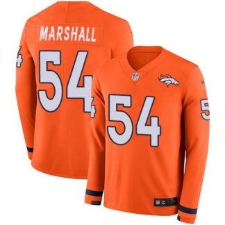 Nike Denver Broncos #54 Brandon Marshall Orange Team Color Men’s Stitched NFL Limited Therma Long Sleeve Jersey