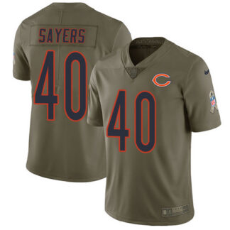 Nike Chicago Bears #40 Gale Sayers Olive Men’s Stitched NFL Limited 2017 Salute To Service Jersey