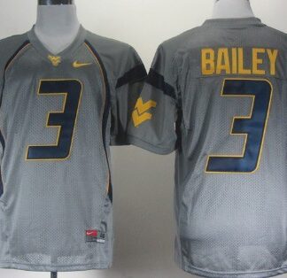 West Virginia Mountaineers #3 Stedman Bailey Gray Jersey