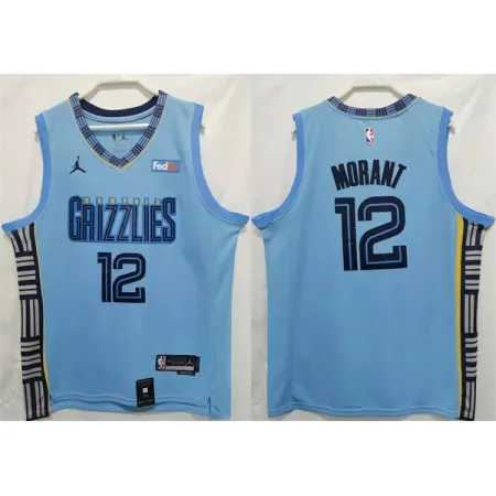 Men's Memphis Grizzlies #12 Ja Morant Blue Stitched Jersey 2AX7
