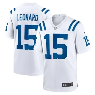 Men's Indianapolis Colts #15 Riley Leonard White Team Game Jersey