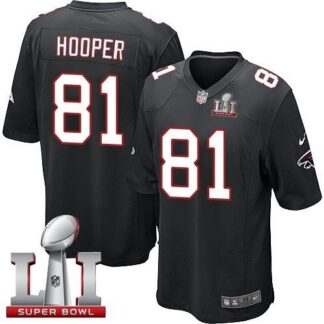Nike Atlanta Falcons #81 Austin Hooper Black Alternate Super Bowl LI 51 Youth Stitched NFL Elite Jersey