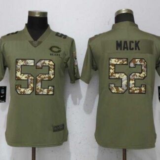 Women Nike Bears 52 Khalil Mack Olive Camo Salute To Service Limited Jersey