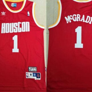 Rockets 1 Tracy McGrady Red Hardwood Classics Stitched NBA Jersey
