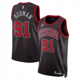 Dennis Rodman Chicago Bulls Jordan Brand Unisex Black Swingman Jersey - Statement Edition