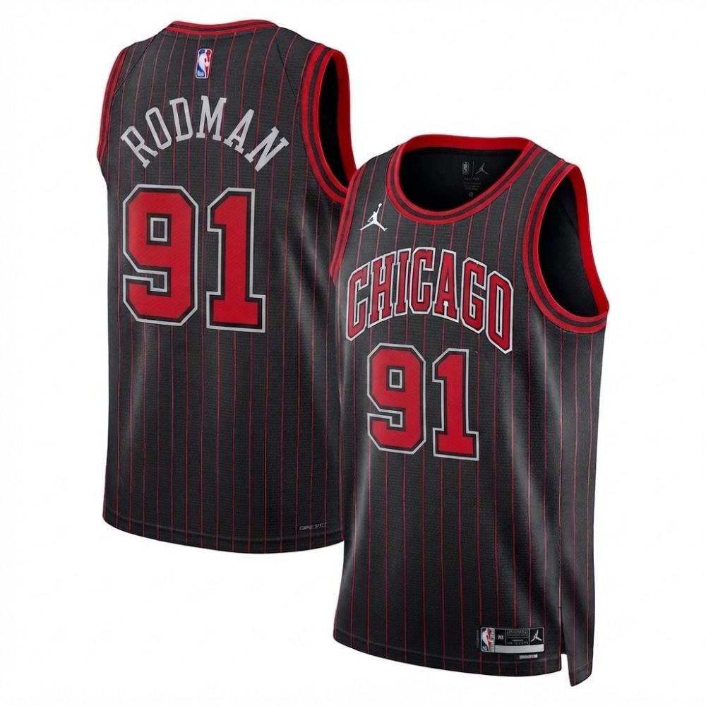 Dennis Rodman Chicago Bulls Jordan Brand Unisex Black Swingman Jersey - Statement Edition