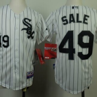 Chicago White Sox #49 Chris Sale White With Black Pinstripe Kids Jersey