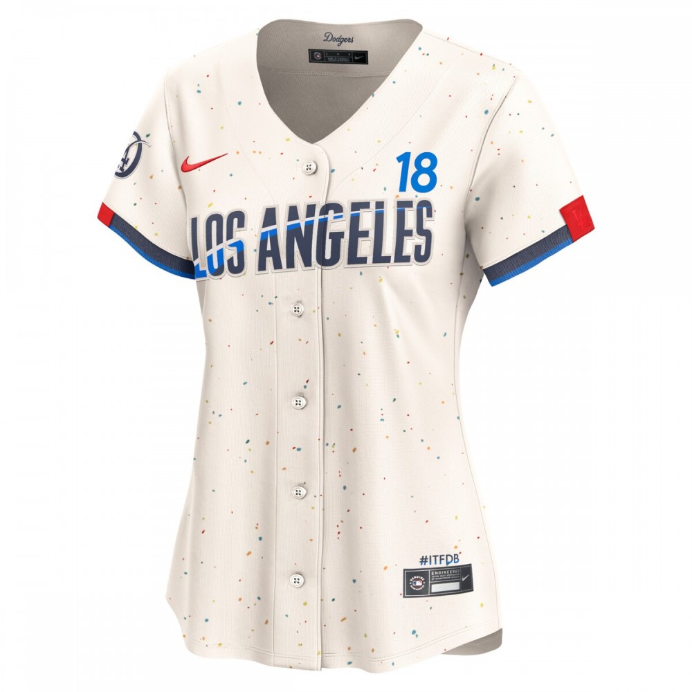 Yoshinobu Yamamoto Los Angeles Dodgers Nike Women's 2024 City Connect Limited Player Jersey - Cream - Image 2