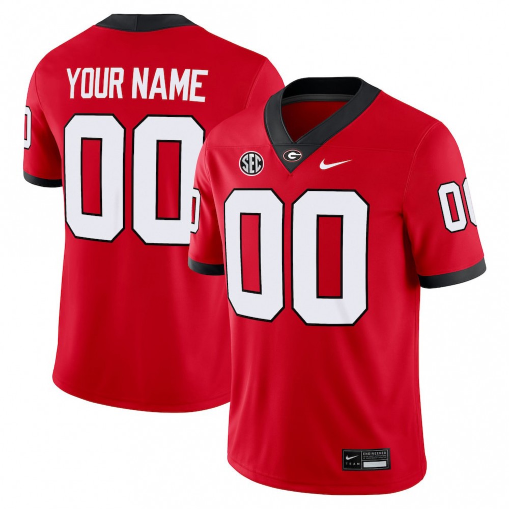 Georgia Bulldogs Home Nike Football Custom Game Jersey - Red