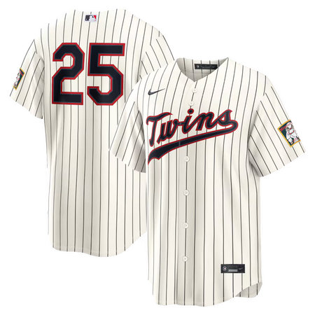Youth Minnesota Twins #25 Byron Buxton Nike Cream 2026 Field of Dreams Stadium Jersey