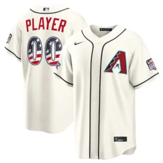 Men's Arizona Diamondbacks Nike Cream 2026 All-Star Edition Stars & Stripes Stadium Custom Jersey