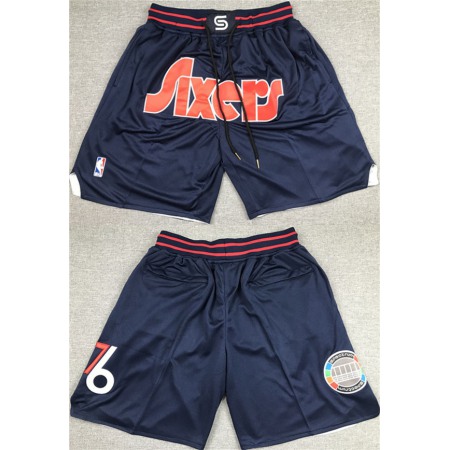 Men's Philadelphia 76ers Navy Shorts (Run Small) 7OC4