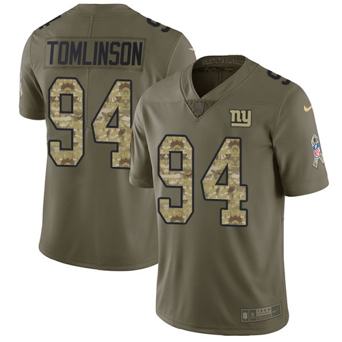 Nike New York Giants #94 Dalvin Tomlinson Olive/Camo Men’s Stitched NFL Limited 2017 Salute To Service Jersey