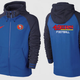 Men San Francisco 49ers Team Logo Full Zip NFL Hoodie (14)