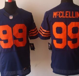 Nike Chicago Bears #99 Shea McClellin Blue With Orange Elite Jersey