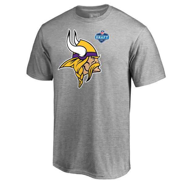 Men's Minnesota Vikings Pro Line by Fanatics Branded Heather Gray 2017 NFL Draft Athletic Heather T-Shirt FengYun