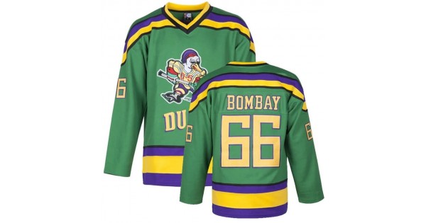 Gordon Bombay Men's Mighty Ducks Movie Green Ice Hockey Jersey - Image 2