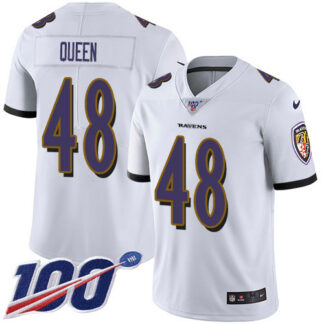Nike Baltimore Ravens #48 Patrick Queen White Youth Stitched NFL 100th Season Vapor Untouchable Limited Jersey