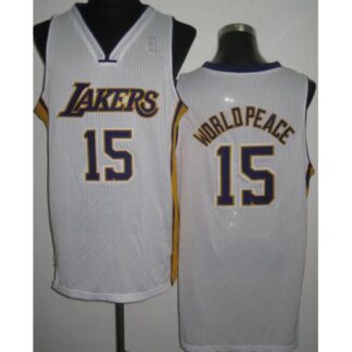 Los Angeles Lakers #15 Metta World Peace White Revolution 30 NBA Jerseys Cheap