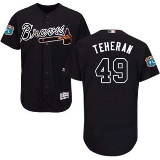 Atlanta Braves #49 Julio Teheran Navy Flexbase Stitched Jersey DingZhi