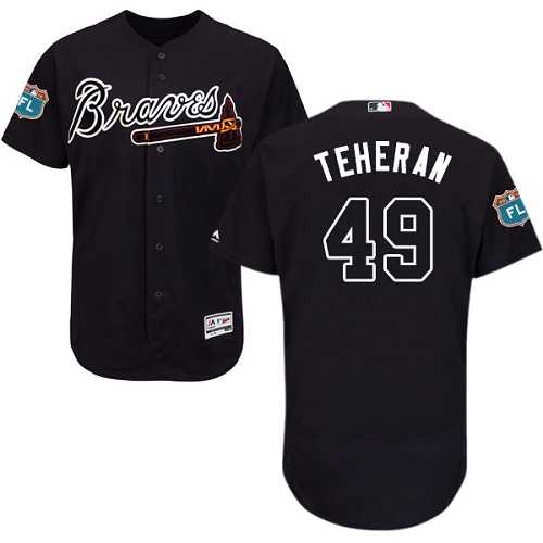 Atlanta Braves #49 Julio Teheran Navy Flexbase Stitched Jersey DingZhi