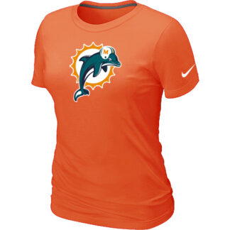 Miami Dolphins Orange Women's Logo T-Shirt