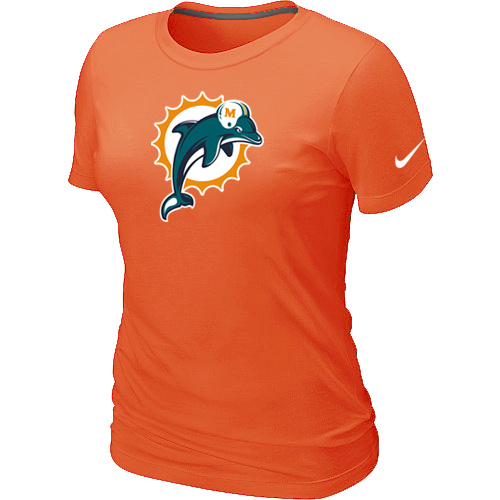 Miami Dolphins Orange Women's Logo T-Shirt