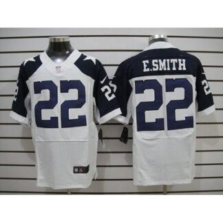 Nike Dallas Cowboys #22 Emmitt Smith White Thanksgiving Throwback Men’s Stitched NFL Elite Jersey