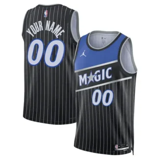 Men's Orlando Magic Black Swingman Statement Edition Custom Jersey