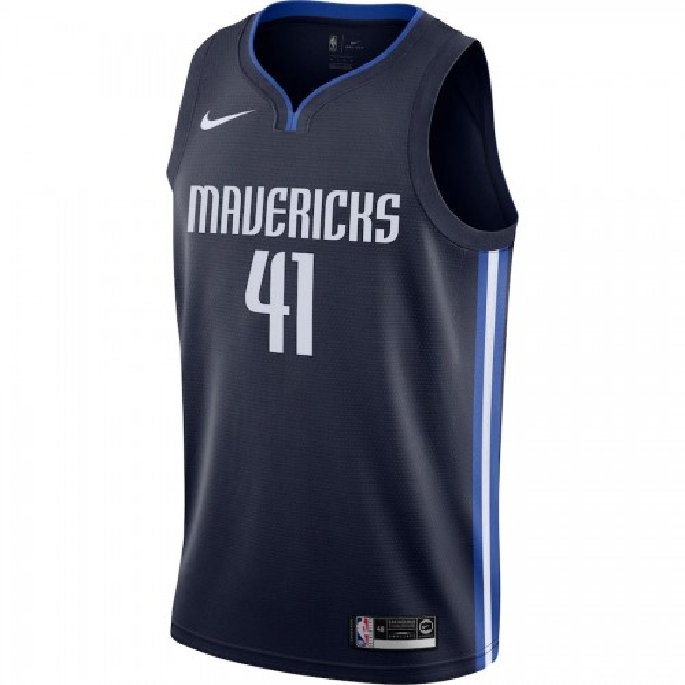 Men's Dallas Mavericks Dirk Nowitzki #41 Nike Navy Finished Swingman Jersey - Statement Edition - Image 2