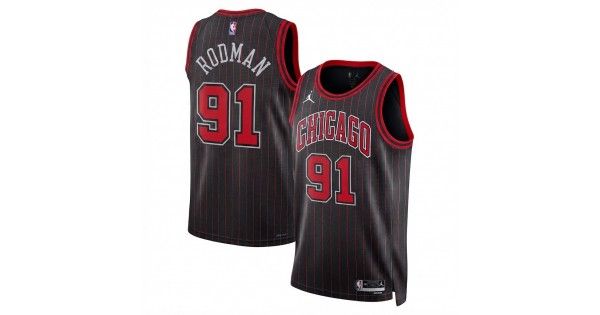 Dennis Rodman Chicago Bulls Jordan Brand Unisex Black Swingman Jersey - Statement Edition - Image 2
