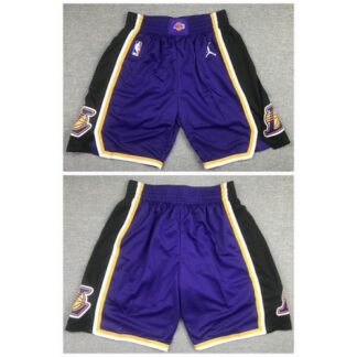 Men's Los Angeles Lakers Black and Purple Shorts (Run Small) KHXW