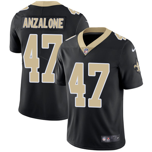 Nike New Orleans Saints #47 Alex Anzalone Black Team Color Men’s Stitched NFL Vapor Untouchable Limited Jersey