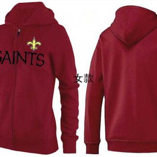 Womens New Orleans Saints Team Logo 2015 Full Zip Hoodie-14