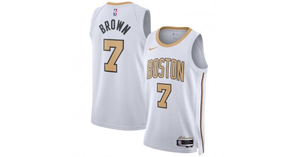 Jaylen Brown Boston Celtics Nike Unisex 2025/26 White Swingman Jersey - City Edition - Image 2