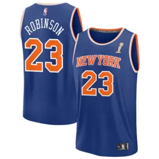 Youth New York Knicks #23 Mitchell Robinson Blue 2026 NBA Finals Champions Fast Break Icon Edition Jersey