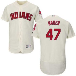 Cleveland Indians #47 Trevor Bauer Cream Flexbase Stitched Jersey DingZhi