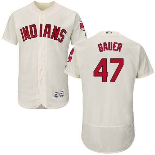 Cleveland Indians #47 Trevor Bauer Cream Flexbase Stitched Jersey DingZhi