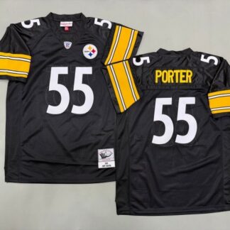 Men's Pittsburgh Steelers #55 Joey Porter Black 2005 Throwback Stitched Jersey