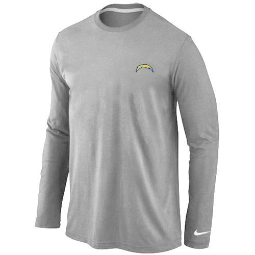Men Nike San Diego Chargers Logo Long Sleeve T-Shirt Gray