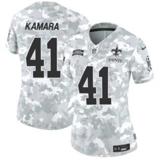 Women's New Orleans Saints #41 Alvin Kamara 2024 F.U.S.E Arctic Camo Salute To Service Limited Stitched Jersey Dzhi