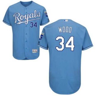 Kansas City Royals #34 Travis Wood Light Blue Flexbase Stitched Jersey DingZhi