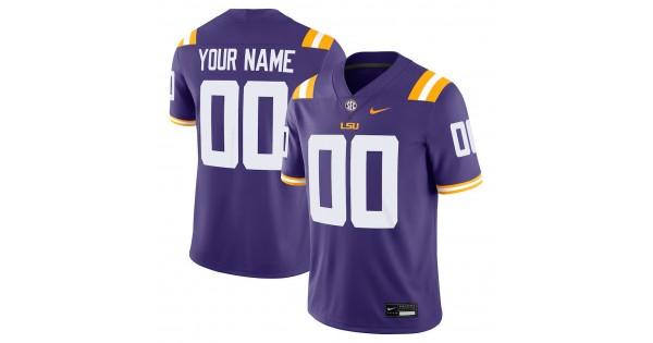 LSU Tigers Nike Custom Game Jersey - Purple - Image 2