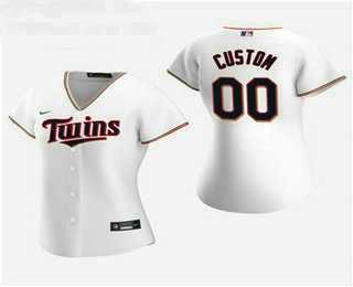 Women Customized Minnesota Twins 2020 White Home Nike Jersey