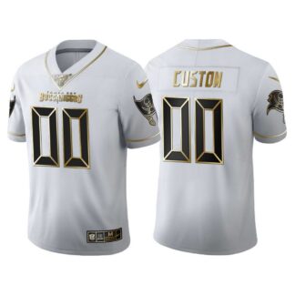Customized Men's Nike Buccaneers White Golden Edition 100th Season Vapor Untouchable Limited Jersey