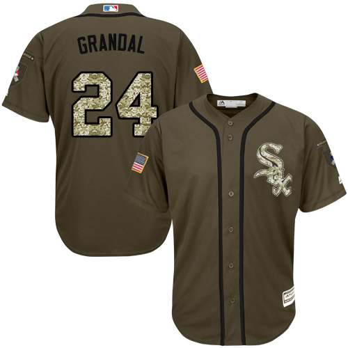 Chicago White Sox #24 Yasmani Grandal Green Salute to Service Stitched Youth MLB Jersey
