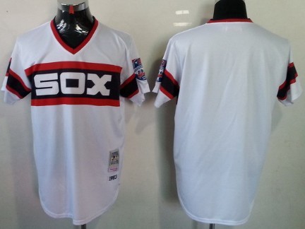 Chicago White Sox Blank 1983 White Pullover Throwback Jerseys